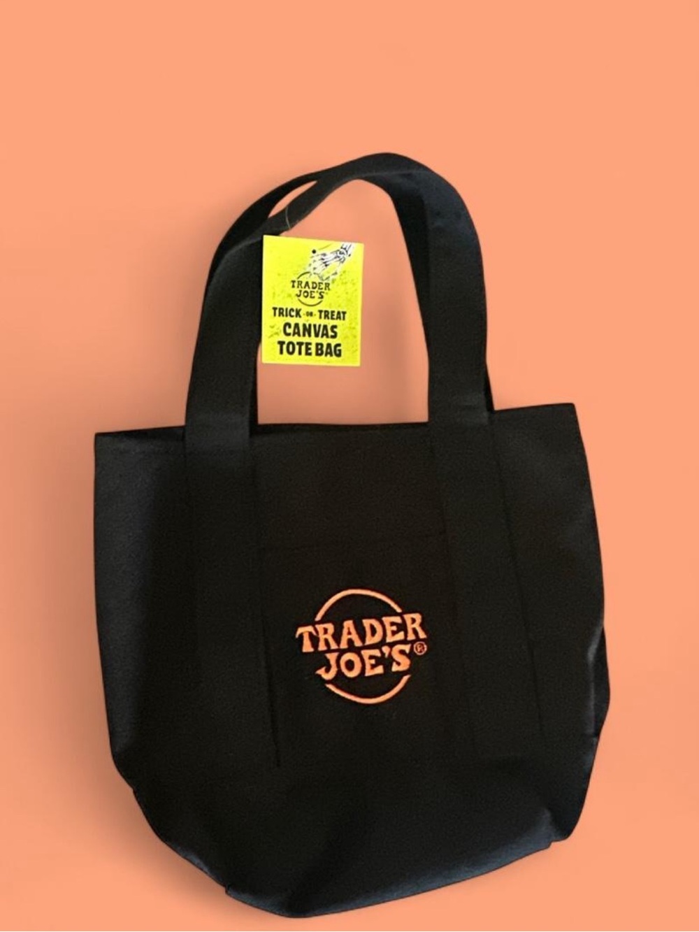 Trader Joe’s Black Canvas Tote Bag Trick or Treat brand new